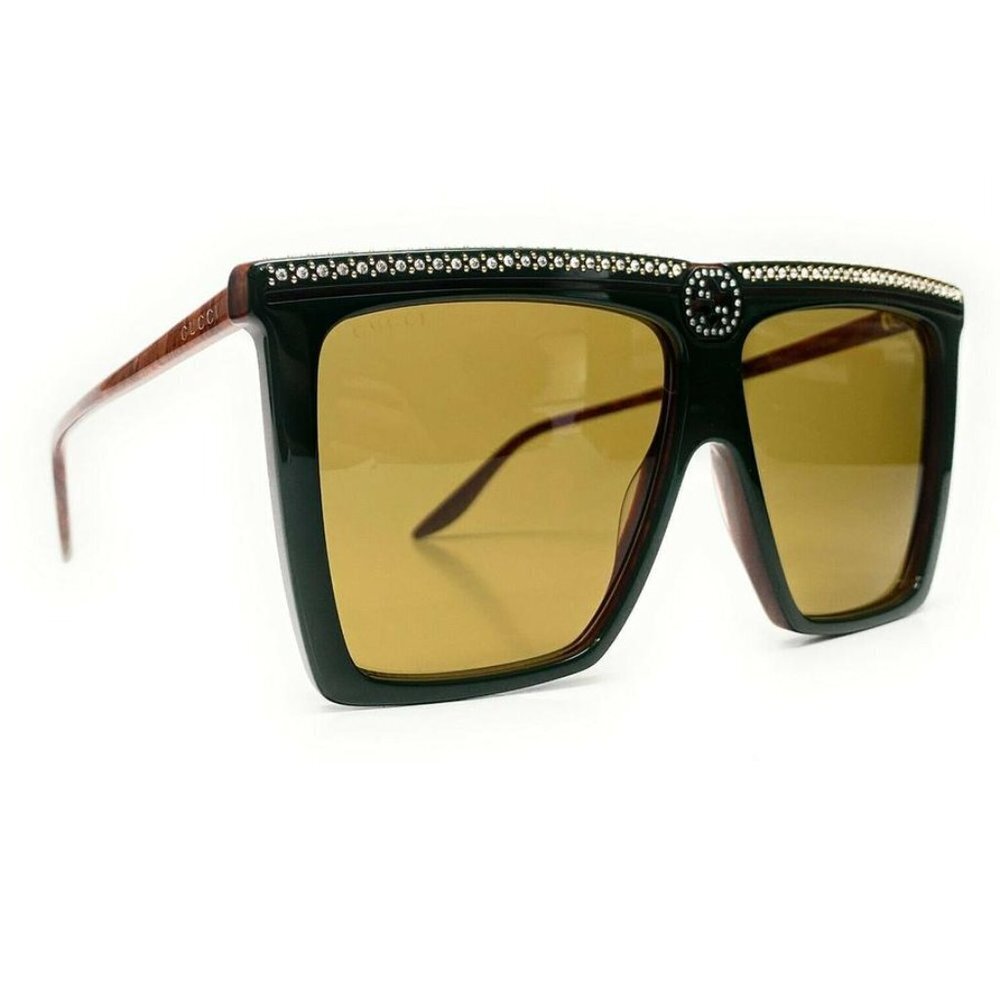 NWT GUCCI GG0733S - 005 Crystal Embellished Flat Top Sunglasses - Picture 5 of 15